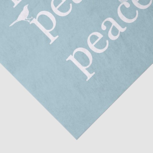 Wit Blauw Vrede inspirerend citaatvogels Tissuepapier (Detail)