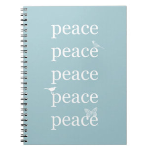 Wit Blauw Vrede inspirerende Vlinder Vlinder Notitieboek