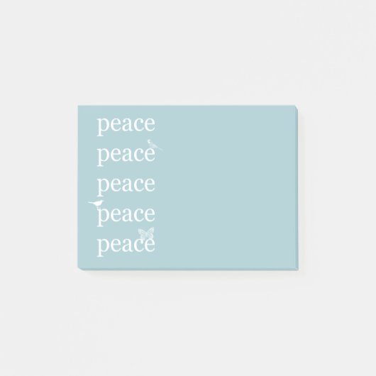 Wit Blauw Vrede inspirerende Vlinder Vlinder Post-it® Notes (Voorkant)