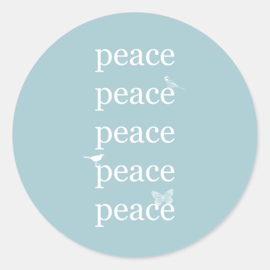 Wit Blauw Vrede inspirerende Vlinder Vlinder Ronde Sticker (Voorkant)