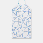 Wit & Blauw Winter Bloemboeket Chic Bruiloft Cadeaulabel (Achterkant)