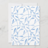 Wit & Blauw Winter Bloemen Boeket Chic Bruiloft Kaart (Achterkant)