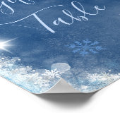 Wit Blauw Winter Sneeuwvlok Bruids Geschenken Tafe Poster (Hoek)