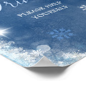 Wit Blauw Winter Sneeuwvlok Vrijgezellenfeest Drin Poster (Hoek)