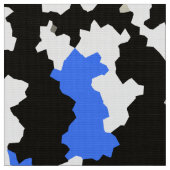 Wit Blauw Zwart Abstract Patroon Stof (Close Up)