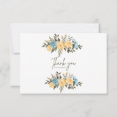 Wit Blauw Zwart Modern Dank u kaart (Achterkant)