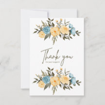 Wit Blauw Zwart Modern Dank u kaart