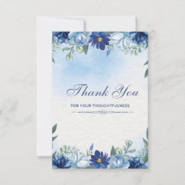 Wit Blauw Zwart Modern Dank u kaart