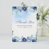 Wit Blauw Zwart Modern Dank u kaart (Staand voorkant)