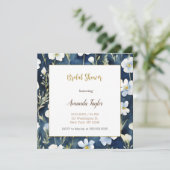 Wit Blauwe Bloemen Minimale Vrijgezellenfeesten Ka (Staand voorkant)