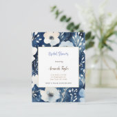 Wit Blauwe Bloemen Minimale Vrijgezellenfeesten Ka Briefkaart (Staand voorkant)