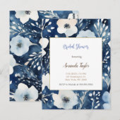 Wit Blauwe Bloemen Minimale Vrijgezellenfeesten Ka Briefkaart (Voorkant / Achterkant)