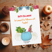 Wit Blauwe Herfst Pompoen Waterverf Bloemengroen