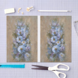 Wit /Blauwe Madeliefjes DBL Tissuepapier