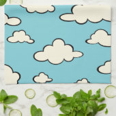 WIT-BLAUWE SKY CLOUD PATROON KITCHEN TOWELEN THEEDOEK (Gevouwen)