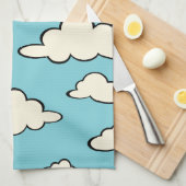 WIT-BLAUWE SKY CLOUD PATROON KITCHEN TOWELEN THEEDOEK (Quarter Fold)