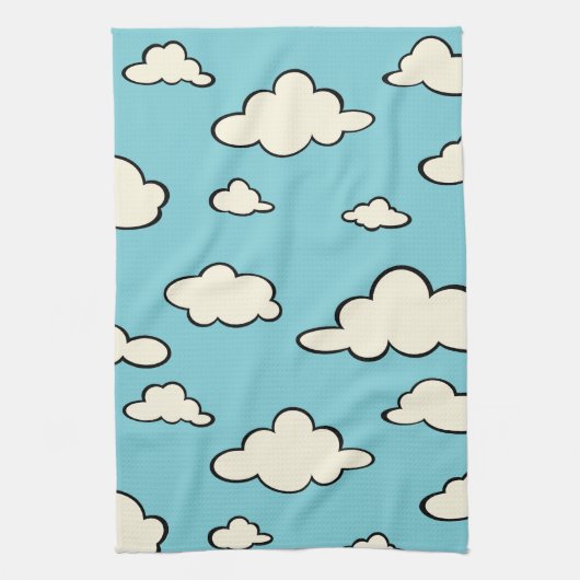 WIT-BLAUWE SKY CLOUD PATROON KITCHEN TOWELEN THEEDOEK (Verticaal)