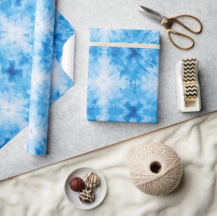 Wit Blauwe Tie Dye Cadeaupapier