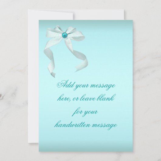 Wit Blauwgroen Blauw Dank u kaart (Achterkant)