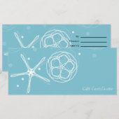 Wit Blauwgroen Elegant Pearl Starfish Cadeaubon Kaart (Voorkant / Achterkant)