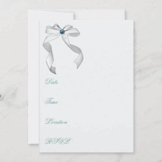 Wit Blauwgroen Sweet 16 Verjaardagsfeest Kaart (Achterkant)