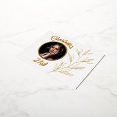 Wit Bleek geel met Graphic Gold Leaf Verjaardag Folie Uitnodiging Briefkaart (Gedraaid)