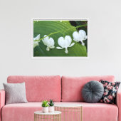 Wit Bloedend Hart Bloemig Canvas Afdruk (Insitu (Woonkamer))