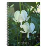 Wit Bloedend Hart Bloemig Notitieboek (Voorkant)