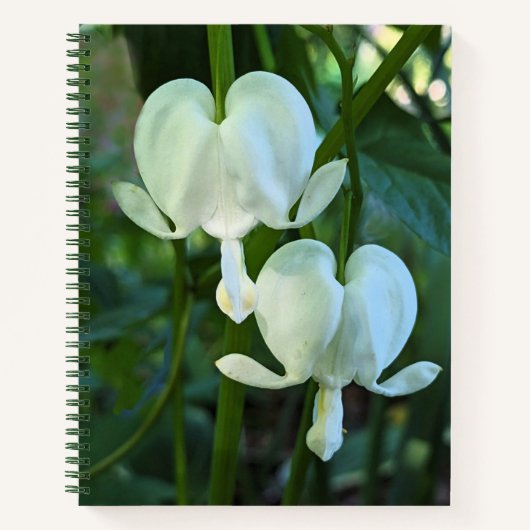 Wit Bloedend Hart Bloemig Notitieboek (Voorkant)