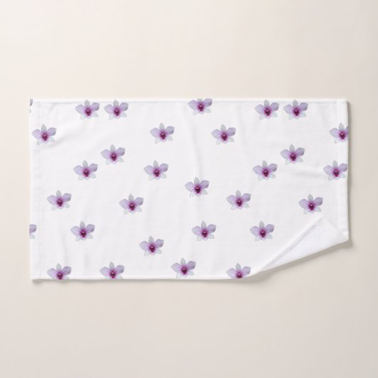 Wit bloeiend paars hart cadeau bad handdoek (Handdoek)
