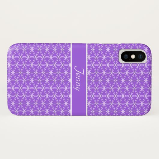 Wit Bloem des Levens Patroon Case-Mate iPhone Case (Achterkant (horizontaal))