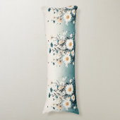 Wit Bloemblauw Lichaamskussen (Voorkant Verticaal)