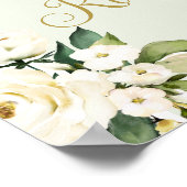 Wit Bloemen Baby shower Jongen Spaans Welkomstbord Poster (Hoek)