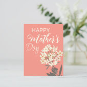 Wit Bloemen Boeket / Moederdag Briefkaart (Staand voorkant)