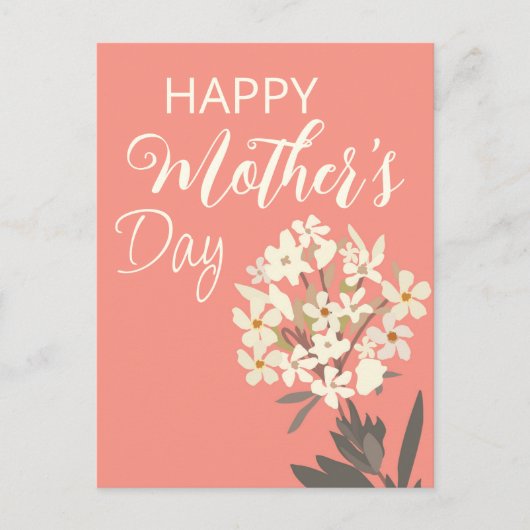 Wit Bloemen Boeket / Moederdag Briefkaart (Voorkant)