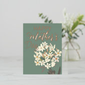 Wit Bloemen Boeket / Moederdag Folie Feestdagen Briefkaart (Staand Voorkant)
