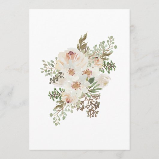 Wit Bloemen Elegant Romantisch Bruiloft Menu (Achterkant)