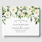 Wit Bloemen Elegant Wedding Gastenboek (Voorkant)
