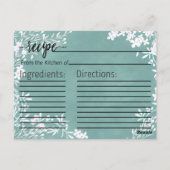 Wit Bloemen elke kleur bruid bruiloft recept Kaart (Achterkant)