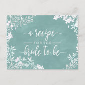 Wit Bloemen elke kleur bruid bruiloft recept Kaart (Voorkant)