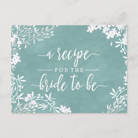 Wit Bloemen elke kleur bruid bruiloft recept Kaart (Voorkant)