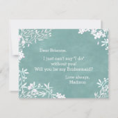 Wit Bloemen elke kleur zal je mijn bruidsmeisje zi Kaart (Achterkant)