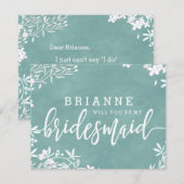 Wit Bloemen elke kleur zal je mijn bruidsmeisje zi Kaart (Voorkant / Achterkant)