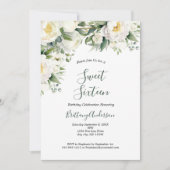 Wit Bloemen Groen Botanisch Zoet Zestien 16 Kaart (Voorkant)