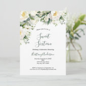 Wit Bloemen Groen Botanisch Zoet Zestien 16 Kaart (Staand voorkant)