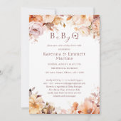 Wit Bloemen Herfst Baby-Q BBQ Baby shower Kaart (Voorkant)