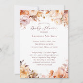 Wit  Bloemen Herfst Baby shower Kaart (Voorkant)