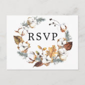 Wit Bloemen Herfst RSVP Briefkaart met Maaltijd Ke (Voorkant)