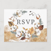 Wit Bloemen Herfst RSVP Briefkaart met Maaltijd Ke (Voorkant)