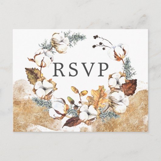 Wit Bloemen Herfst RSVP Briefkaart met Maaltijd Ke (Voorkant)